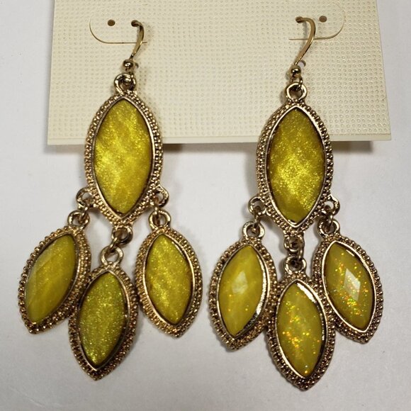 Sophia & Kate Gold-tone  and Yellow Chandelier drop dangle Earrings - Picture 1 of 7